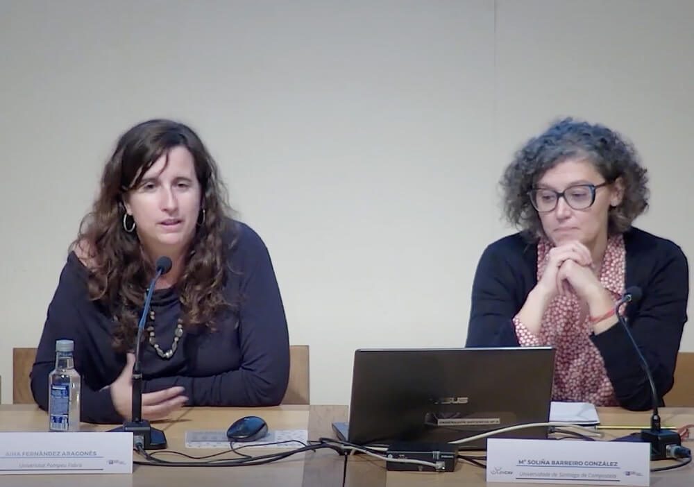 relatoría Cataluña: lexislación e proxectos específicos, a cargo de Mª Soliña Barreiro González e Aina Fernàndez i Aragonès